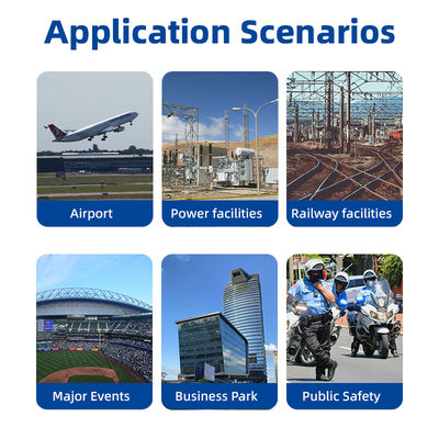 Portable Drone Detector with 8000mAh Battery, Compact Size (185mm*80mm*33mm), and CRPC 2.0 Technology for UAV Detection