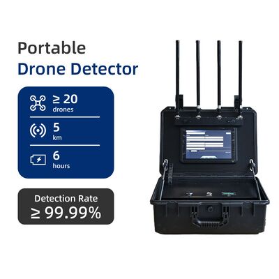 kaufen 5km Drohndetektor 70M-6Ghz tragbare Vollfrequenz-Positionierung UAV Fpv Pilot Detektionssystem Dji IP65 Alarm Tracking Security Online-Herstellung