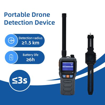 kaufen Vollfrequenz 2km Handheld Drohnen Detektor 70M~6.2GHz Alarm Team-Zusammenarbeit Uhr Anti-UAV FPV Drohnen Erkennung Stille Erkennung Online-Herstellung