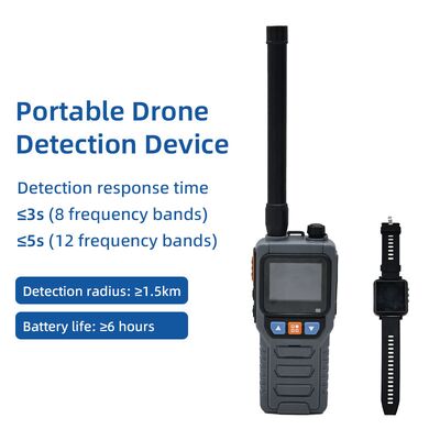 Full Frequency 2km Handheld Dron Detector 70M~6.2Ghz Alarm Team Collaboration Watch Anti UAV FPV Drone Detect Silent Detection