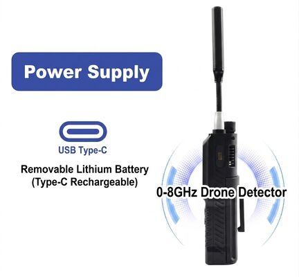 kaufen Professioneller Drohnen-Signaldetektor mit 0–8 GHz für OFDM-HD-FPV- und FM-Analogübertragung mit Vibrationsalarm und integrierter Datenprotokollierung für die Flughafensicherheit Online-Herstellung
