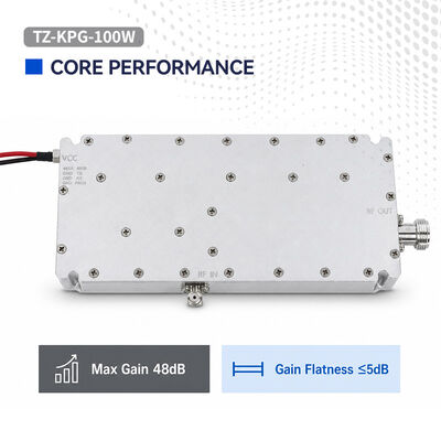Besorgen 100W 300-2700MHz Hochleistungs-HF-Verstärkermodul eingebaute Temperatur VSWR & ALC-Schutz Breitband-Abdeckung für Sicherheitssysteme in geringer Höhe Online-Herstellung