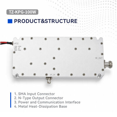 Besorgen Hochleistungs-Solid-State-HF-Übertragungsmodul 100W Ausgangsleistung 300-2700MHz Breitband-Echtzeit-VSWR-Übertemperaturüberwachung und ALC-Sicherheitsmaßnahmen für Fest- und Mobilfunk Online-Herstellung