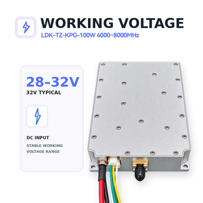 Besorgen 100W 4000-8000MHz GaN RF Power Amplifier Modul. 45dB High Gain Breitband RF Amplifier ≤5 dB Gain Flatness Unterstützt RS485 und TTL Kommunikation für Anti-Drone-Sicherheitsprodukte Online-Herstellung