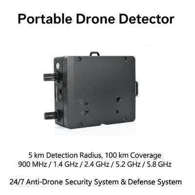 Portable Drone Detector | 5 km Detection Radius, 10 km Coverage | 900 MHz / 1.4 GHz / 2.4 GHz / 5.2 GHz / 5.8 GHz| 24/7 Anti-Drone Security System & Defense System